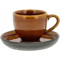 Bitz Espressokop Gastro Amber Black 7 cl (6-delig)