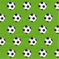 IHR Voetbal ballen thema tafel servetten - groen - 3 laags - 20x stuks - 33 x 33 cm - sport