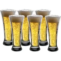 Secret De Gourmet Bierglazen - Flutes/Vaasje - transparant glas - 6x stuks - 320 ml - Oktoberfest - Feest - Cadeau