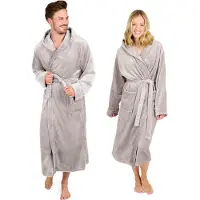 Blumtal Badjas Unisex - Dames en Heren Badjas - Fleece Badjas met Capuchon - met Zakken - Grijs - Maat M