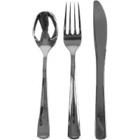 Urban Living BBQ/verjaardag/camping bestek voor 12 personen - 36x - stevig kunststof - 17 cm - zilver - herbruikbaar