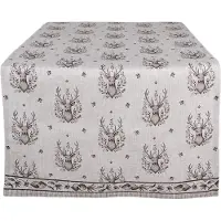 Clayre & Eef Tafelloper 50x140 cm Beige Katoen Hert
