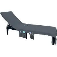 Linnick Strandlaken Ligbed Handdoek Microvezel 75x215cm (3 in 1) - dark grey