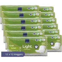 Abena Light Normal 2, 144x Inlegverband, Karton, te Dragen in aansluitend Ondergoed- Voor flinke druppeltjes tot scheutjes urineverlies - Absorptie 300 ml, lichtgroen