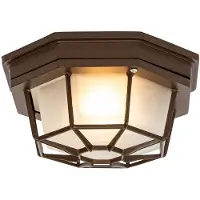 QAZQA Landelijke plafondlamp roestbruin 21,3 cm IP44 - Bri