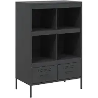 vidaXL Hoge kast 68x39x101,5 cm staal zwart