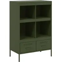 vidaXL Hoge kast 68x39x101,5 cm staal olijfgroen