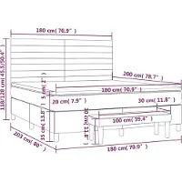 vidaXL Boxspring met matras stof blauw 180x200 cm