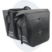 Voltano Dubbele Fietstas Rolltop Urban Black - 48 Liter - 100% Waterdicht