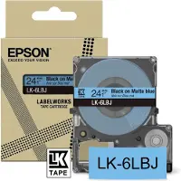 Epson LK-6LBJ matte tape zwart op blauw 24 mm (origineel)