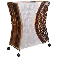 WORU Tafellamp WAYAN, hout donker, Woon-/ Eetkamer, Hout, Design, tafellamp