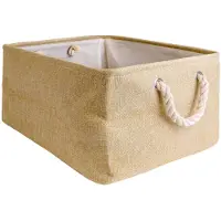 Intirilife opbergmand organiser met handvat in beige - 41 x 31.5 x 21 cm - opgevouwen 41 x 33.5 x 5.5 cm