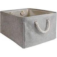 Intirilife opbergmand organiser met handvat in grijs - 41 x 31.5 x 21 cm - opgevouwen 41 x 33.5 x 5.5 cm