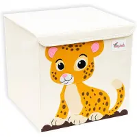 Intirilife opbergbox met deksel voor kinderen - 35,1 x 33,5 x 33,2 cm - motief tijgermotief box container voor speelgoed
