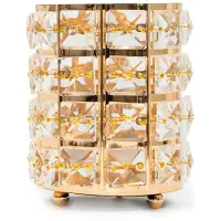 Intirilife penseelhouder voor make-up kwasten van ijzer en glas in goud - 10,2 x 11,4 cm - houder opbergorganiser