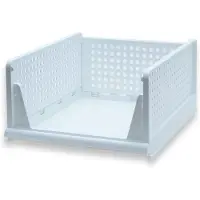Intirilife opbergdoos, organizer voor kast in wit plastic - 43 x 33.3 x 18.6 cm - opvouwbare opbergmand voor laden