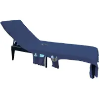 Linnick Strandlaken Ligbed Handdoek Microvezel 75x215cm (3 in 1) - marine
