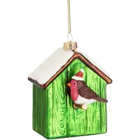 Sass & Belle Vogelhuisje met roodborstje kerstbal - Sass & Belle