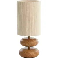 Light & Living Tafellamp Ø22x50,5 cm DANIALO hout print naturel+touw crème