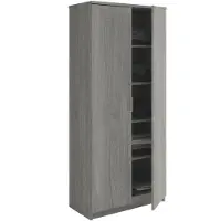 Interiax Opbergkast - Kledingkast 'Amelie' 2 deuren en 4 legplanken Grijze eik (180x80x40cm)