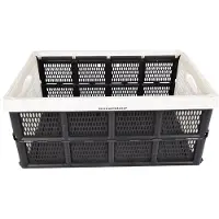 Merkloos Handig Opvouwbaar Vouwkrat - Vouwbox - 32 Liter - Plastic - Wit - Met Twee Zijhandvatten - Inklapbare Doos - Afmetingen: