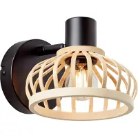 Eglo Wandlamp Norah Zwart Met Hout