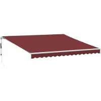 vidaXL Luifel automatisch uittrekbaar met LED 400x300 cm bordeauxrood