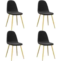vidaXL Eetkamerstoelen 4 st fluweel zwart