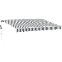 vidaXL Luifel automatisch uittrekbaar 350x250 cm antracietkleur en wit