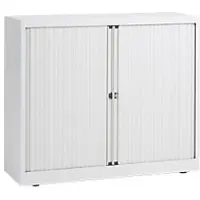 Bisley Roldeurkast Kunststof, Staal 1 Plank Afsluitbaar 1.000 x 430 x 1.030 mm Wit