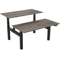 Euroseats Dual Bench Zit-sta-bureau Rechthoekig Logan Eiken H-Frame 1.800 (B) x 800 (D) x 1.305 (H) mm Metaal
