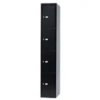 Bisley Staal Garderobe 4 Deuren 1 kluis Sleutel 305 x 457 x 1.802 mm Zwart