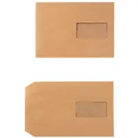 Viking Enveloppen Met Venster C5 229 (B) x 162 (H) mm Zelfklevend Bruin 90 g/m² 500 Stuks