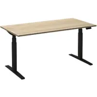 Ceha Adjust 2 Plus Elektrisch hoogteverstelbaar Zit-sta-bureau Rechthoekig Wit Eiken T-Voet 1,400 (B) x 800 (D) x 1,300 (H) mm Melamine, metaal