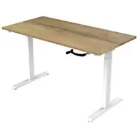 Euroseats Crank Zit-sta-bureau Rechthoekig Naturel Eiken T-Voet 1.800 (B) x 800 (D) x 1.190 (H) mm Metaal