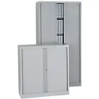 Bisley EuroTambour Roldeurkast Kunststof, Staal 4 Planken 1.200 x 430 x 1.980 mm Zilver