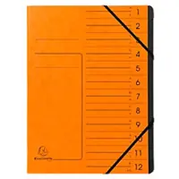 Exacompta Sorteermap 541204E Gewafeld karton Oranje 24,5 (B) x 1 (D) x 32 (H) cm Pak van 10
