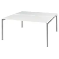 Bisley Bureautafel Quattro desk basic Zilver Wit 1.600 x 1.640 x 740 mm fh