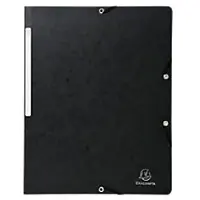Exacompta Elastomap Genuine Premium Pressboard 55411E A4 Gewafeld karton Elastiek 24 (B) x 0,3 (D) x 32 (H) cm Zwart 50 Stuks