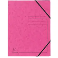 Exacompta Map 555420E Gewafeld karton Elastiek 24 (B) x 0,3 (D) x 32 (H) cm Roze Pak van 25
