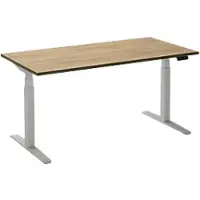 Ceha Adjust 2 Plus Elektrisch hoogteverstelbaar Zit-sta-bureau Rechthoekig Eiken T-Voet 1,600 (B) x 800 (D) x 1,300 (H) mm Melamine, metaal