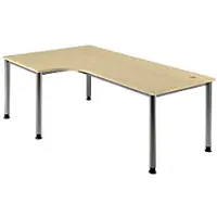 Hammerbacher Matrix Hoekbureau Vrije vorm Ahorn 4 voeten 2.000 (B) x 1.200 (D) x 760 (H) mm Aluminium, Hout, Kunststof, Spaanplaat