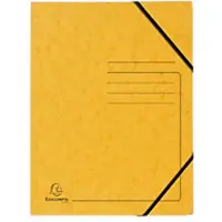 Exacompta Map 555419E Gewafeld karton Elastiek 24 (B) x 0,3 (D) x 32 (H) cm Geel Pak van 25