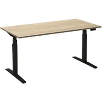 Ceha Adjust 2 Plus Elektrisch hoogteverstelbaar Zit-sta-bureau Rechthoekig Wit Eiken T-Voet 1,800 (B) x 900 (D) x 1,300 (H) mm Melamine, metaal