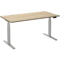 Ceha Adjust 2 Plus Elektrisch hoogteverstelbaar Zit-sta-bureau Rechthoekig Wit Eiken T-Voet 1,400 (B) x 800 (D) x 1,300 (H) mm Melamine, metaal