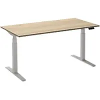 Ceha Adjust 2 Plus Elektrisch hoogteverstelbaar Zit-sta-bureau Rechthoekig Wit Eiken T-Voet 2,000 (B) x 800 (D) x 1,300 (H) mm Melamine, metaal