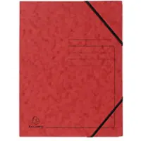 Exacompta Map 555415E Gewafeld karton Elastiek 24 (B) x 0,3 (D) x 32 (H) cm Rood Pak van 25