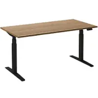 Ceha Adjust 2 Plus Elektrisch hoogteverstelbaar Zit-sta-bureau Rechthoekig Tabak Eiken T-Voet 1,600 (B) x 800 (D) x 1,300 (H) mm Melamine, metaal