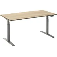 Ceha Adjust 2 Plus Elektrisch hoogteverstelbaar Zit-sta-bureau Rechthoekig Wit Eiken T-Voet 1,200 (B) x 800 (D) x 1,300 (H) mm Melamine, metaal