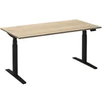 Ceha Adjust 2 Plus Elektrisch hoogteverstelbaar Zit-sta-bureau Rechthoekig Wit Eiken T-Voet 1,800 (B) x 800 (D) x 1,300 (H) mm Melamine, metaal